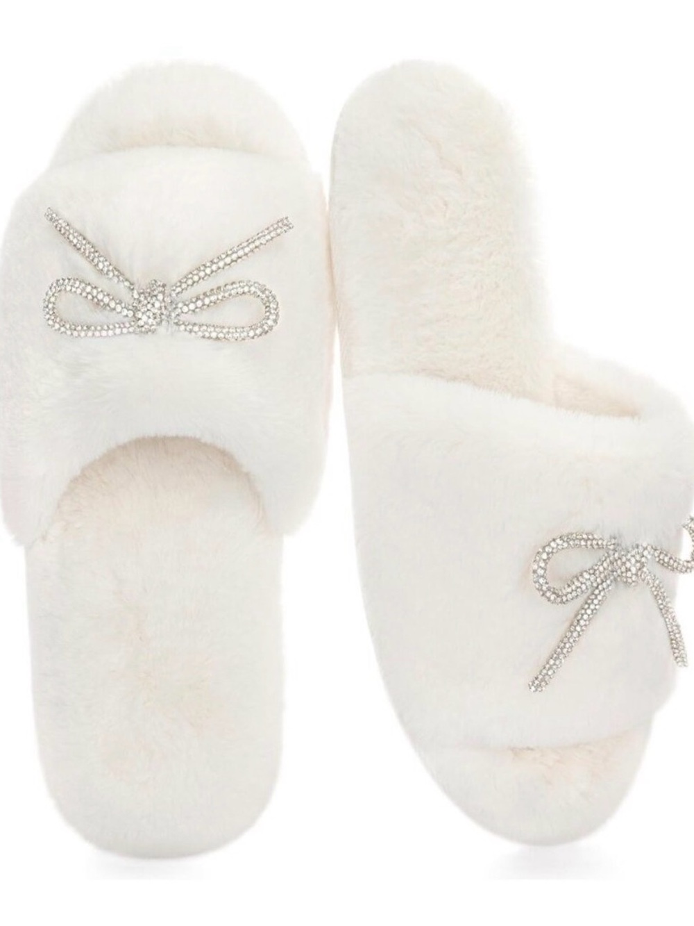NEW ULTRAIDEAS WOMEN'S RHINETSTONE BOW SLIPPERS- SIZE 7